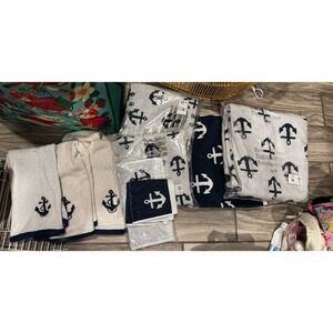 Pottery Barn anchor towel set